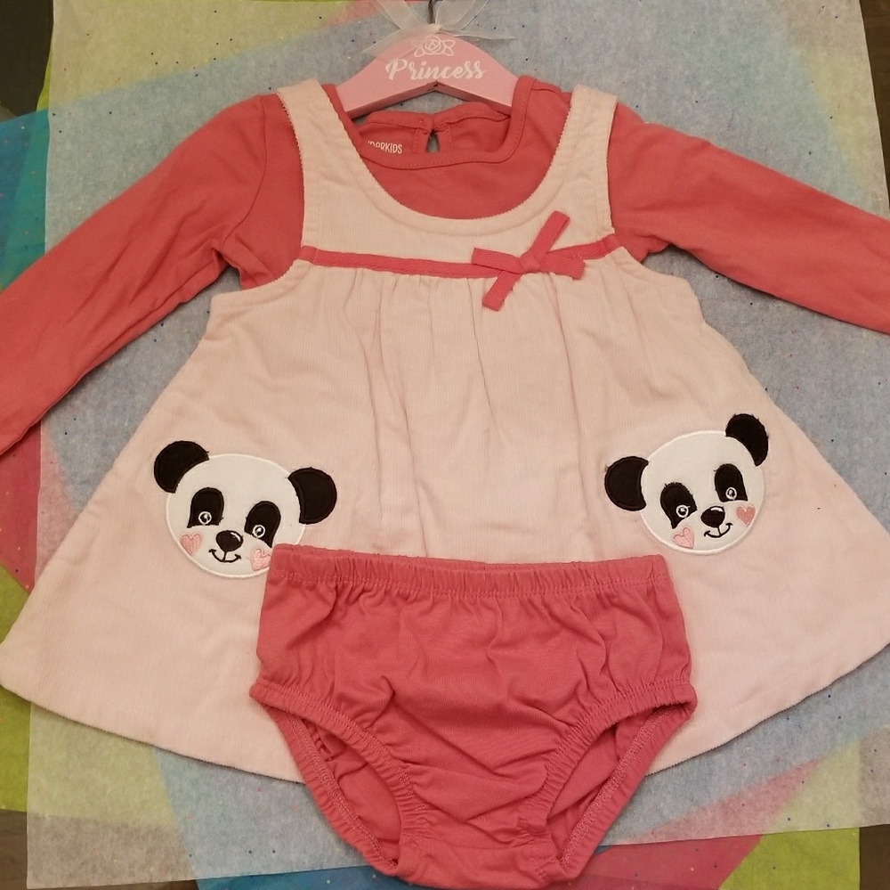 Baby Girls Panda Dress Set